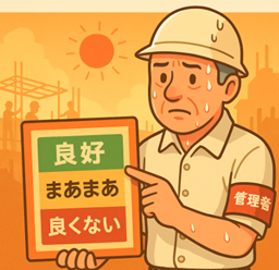 熱中症対策で管理者が安心している様子
